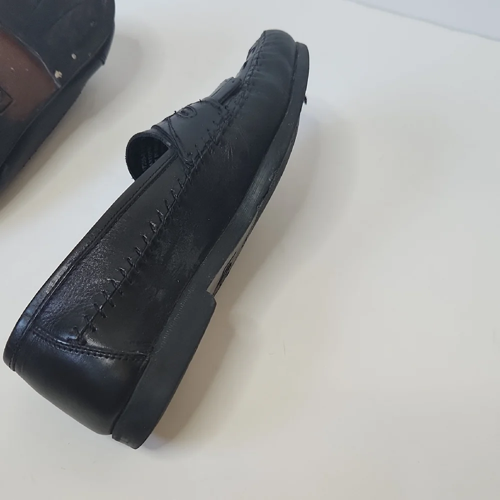 Dr. Scholl's Men's Black Leather Slip-On Loafers Size 9